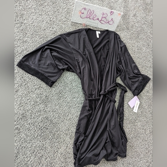 NWOT Joyspun Soft Black Robe L/XL - Picture 4 of 5